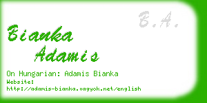 bianka adamis business card